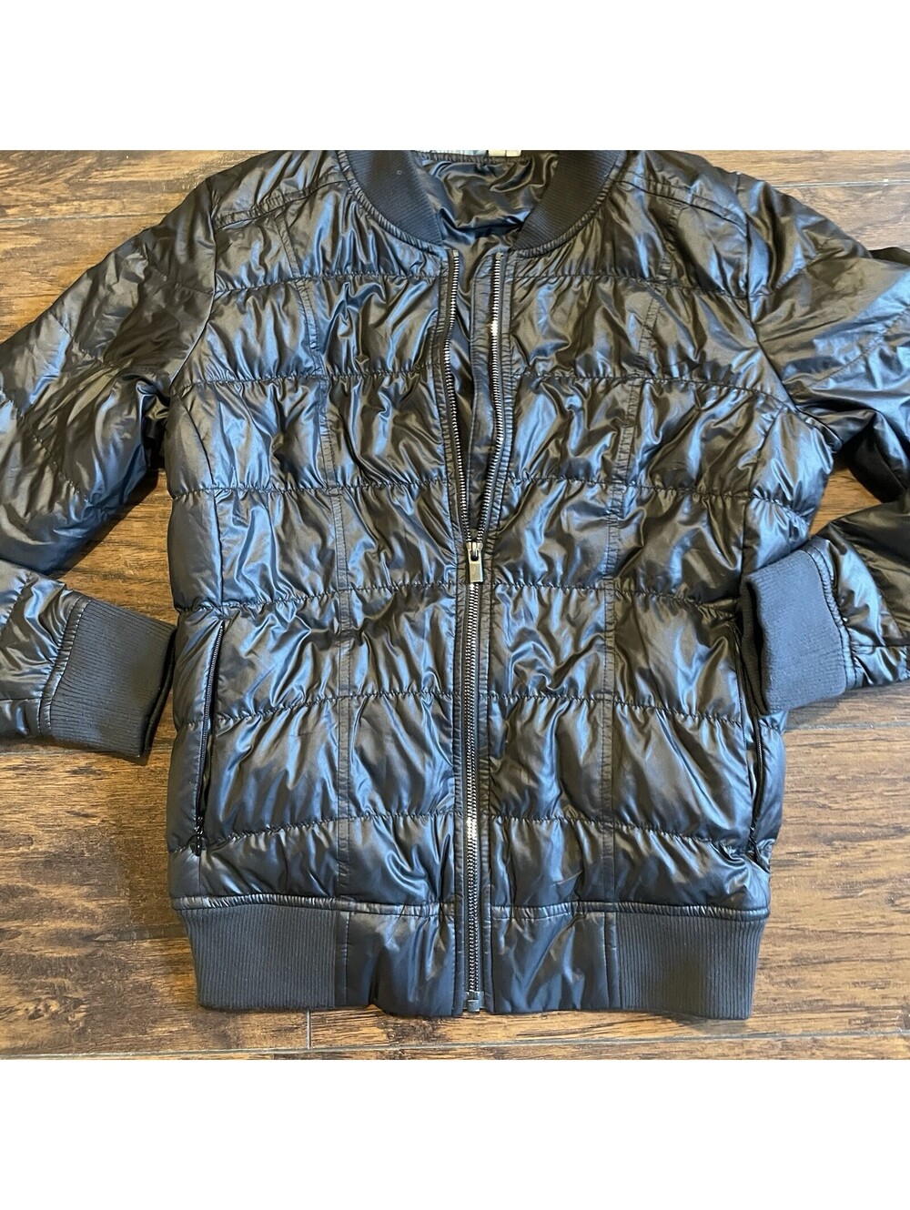 Athleta Goose Down Puffer  Jacket Coat Womens Size XXS Black